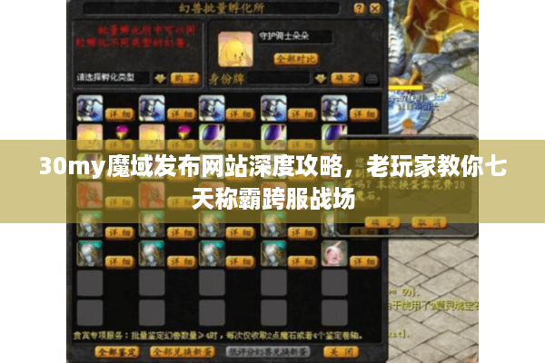 30my魔域发布网站深度攻略，老玩家教你七天称霸跨服战场