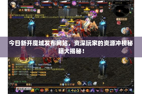 今日新开魔域发布网站，资深玩家的资源冲榜秘籍大揭秘！